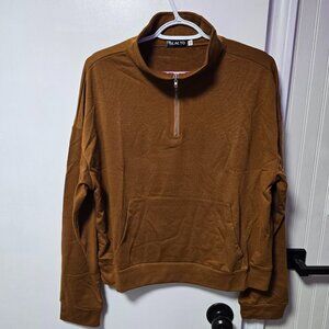 Scacto Brown Long Sleeve Quarter Zip Hoodie - Brand New with Tags Large